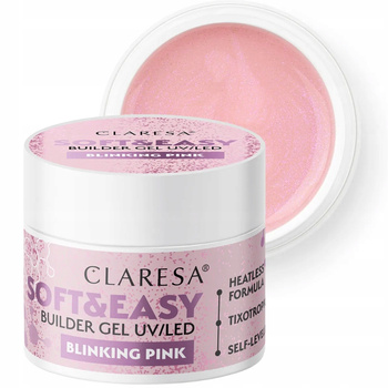 Claresa Soft Easy Buduj膮cy 呕el Do Paznokci Manicure Blinking Pink 90g