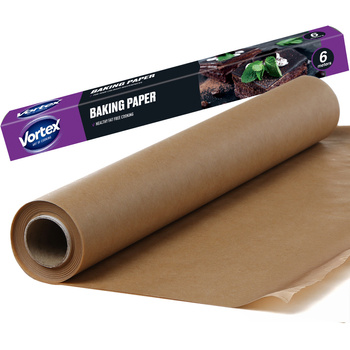Vortex Papier Do Pieczenia Piekarnika Pergamin Spożywczy Brązowy Rolka 6m