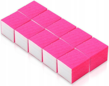 eVanda Mała Kostka Polerska Czterostronna Różowa 10 Sztuk