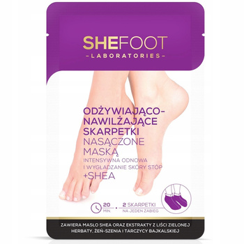 SheFoot Skarpetki Nawilżające Odżywiające Nasączone Maską z Shea 1 Para