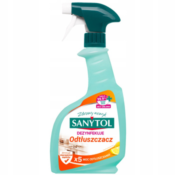 Sanytol Odtłuszczacz Spray Do Czyszczenia Dezynfekcji Kuchni Cytryna 500ml