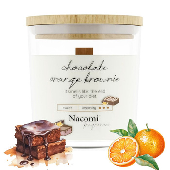 Nacomi Naturalna Świeca Sojowa z Drewnianym Knotem Chocolate Orange Brownie 140g