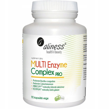 Aliness Multi Enzyme Complex PRO Enzymy Trawienne Błonnik Probiotyk 90 Kaps