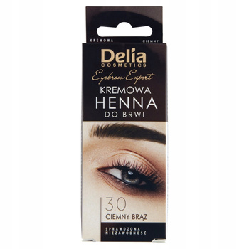 DELIA KREMOWA HENNA DO BRWI 3.0 CIEMNY BRĄZ 30ML