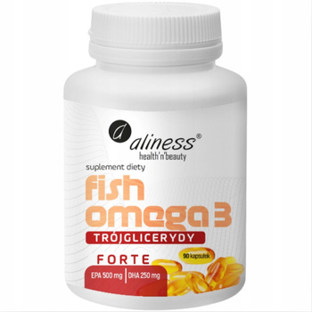 Aliness Fish Omega 3 FORTE Trójglicerydy 500/250mg Suplement Diety 90 caps