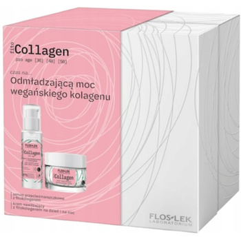 Floslek Collagen Zestaw Prezentowy Odmładzający Krem Do Twarzy + Serum 30+