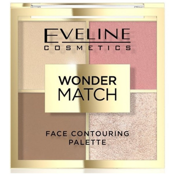 Eveline Wonder Match Paleta Do Konturowania Puder Bronzer Rozświetlacz Róż 02