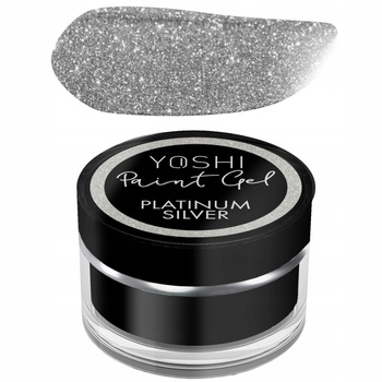 Yoshi Paint Gel UV LED Żel Do Paznokci Zdobień Płaskich Platinum Silver 5ml