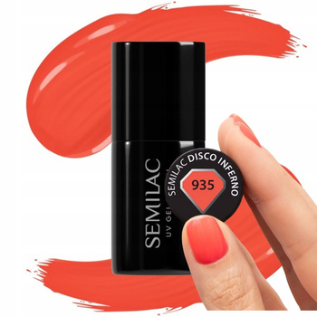 Semilac Lakier Hybrydowy Do Paznokci Manicure Arbuz 935 Disco Inferno 7ml