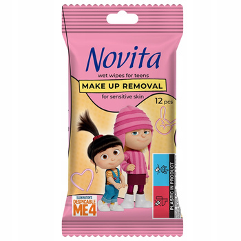 Novita Sensitive Delikatne Chusteczki Nawilżane Do Demakijażu 12 Sztuk