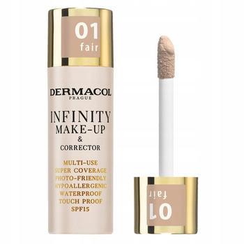 Dermacol Infinity Make-up Podkład Korektor Mocno Kryjący z Pacynką 01 Fair