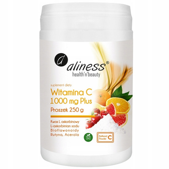 Aliness Witamina C 1000 mg Plus Suplement Kwas Askorbinowy w Proszku 250g