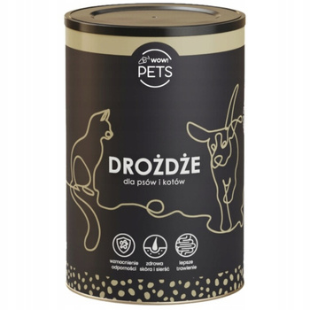 Wow Hau Drożdże Browarnicze Dla Psów Kotów Proszek Naturalny Probiotyk 220g