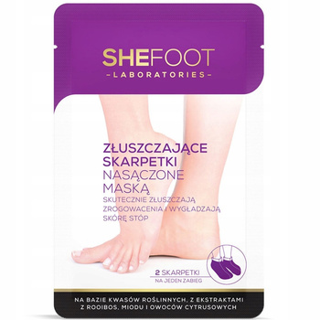 SheFoot Skarpetki Złuszczające Nasączone Maską Wygładza Skórę Pięty 1 Para