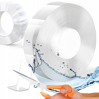 Taśma Klejąca Dwustronna Mocna Nano Wielokrotnego Użytku 2cm x 10m