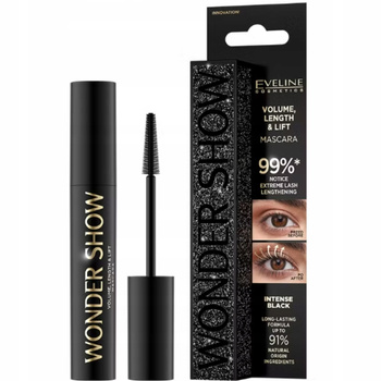 Eveline Wonder Show Pogrubiająco Wydłużający Tusz Do Rzęs Intense Black 7ml