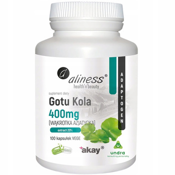 Aliness Gotu Kola Wąkrotka Azjatycka 400mg Suplement Diety 100 Kapsułek