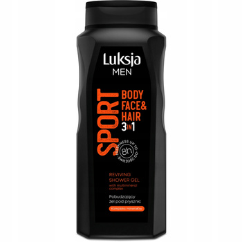 Luksja Men Sport 3w1 Męski Żel Pod Prysznic i Szampon Do Włosów 500ml