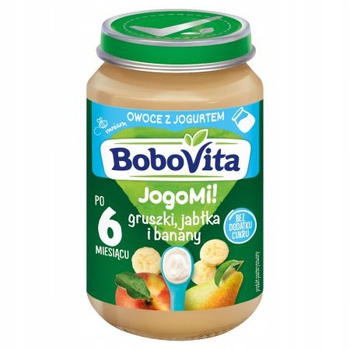 Bobovita JogoMi Deser Owoce z Jogurtem Gruszki Jabłka i Banany 190g
