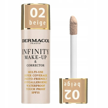 Dermacol Infinity Make-up Podkład Korektor Mocno Kryjący z Pacynką 02 Beige