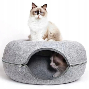 Legowisko Tunel Dla Kota Szare Okrągłe Donut