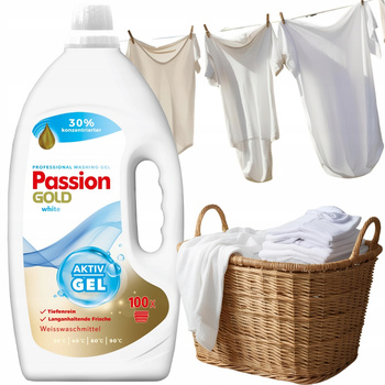 Passion Gold White Aktiv Gel Żel Do Prania Białego Jasnego 100 Prań 4L