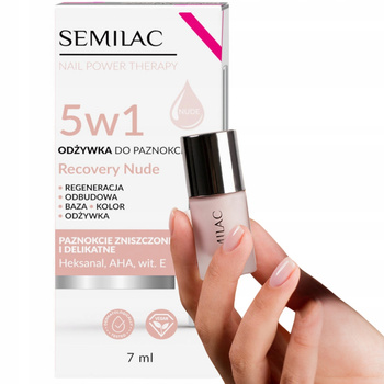 Semilac Nail Power Therapy 5w1 Odżywka Do Paznokci Beżowa Recovery Nude 7ml