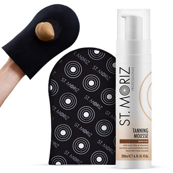ST MORIZ Zestaw So Samoopalania Mus Samoopalający Bronzer Medium 200ml + Rękawica