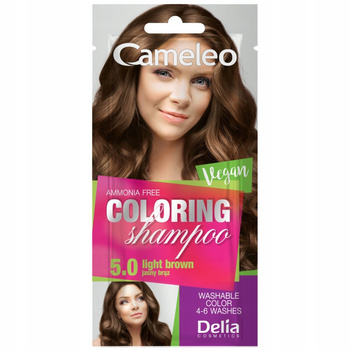 Delia Cameleo Szampon Koloryzujący 4-6 Myć Szamponetka 5.0 Jasny Brąz 40ml