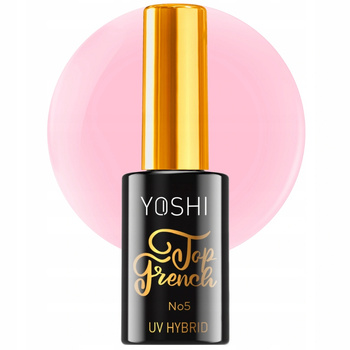 Yoshi Top Hybrydowy Do Paznokci French Pudrowy Różowy Kryjący No 5 10ml