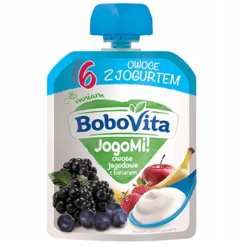 Bobovita JogoMi! Owoce z Kremowym Jogurtem Dla Dzieci Jagody z Bananem 80g