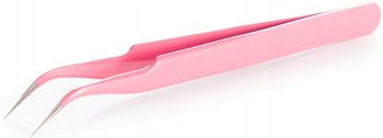 Pęseta Profesjonalna Wygięta Różowa Do Przedłużania Rzęs