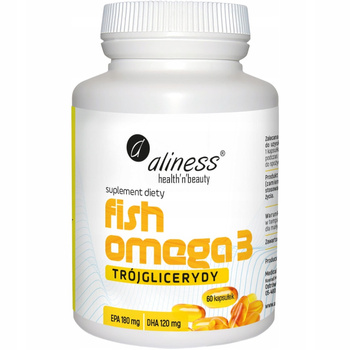 Aliness Fish Omega 3 Trójglicerydy 180/120mg EPA DHA Suplement Diety 60 Kap