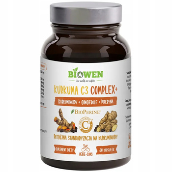 Biowen Kurkuma C3 Complex Imbir Pieprz Naturalny Suplement Diety 60 Caps