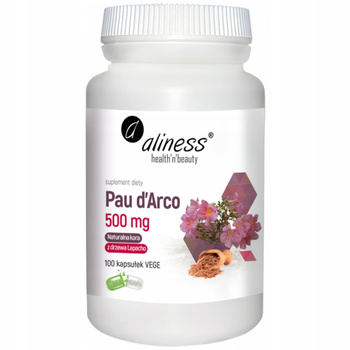 Aliness Pau dArco Kora Lapacho 500mg Suplement Diety Wirusy Grzyby 100 Kaps