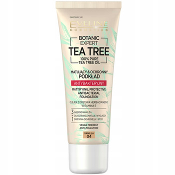 Eveline Tea Tree Matujący Podkład Antybakteryjny SPF10 04 Vanilla 30ml