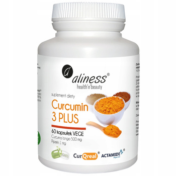 Aliness Curcumin 3 Plus Suplement Diety Kurkuma 500mg Piperyna 1mg 60 Kaps