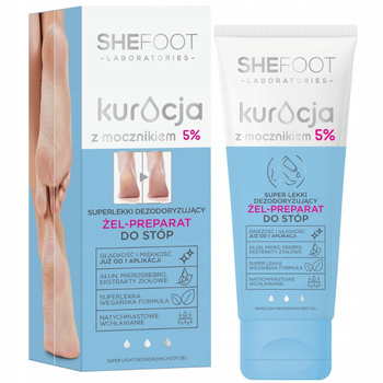 SheFoot Kuracja Żel Do Stóp Mocznik 5% Odświeżający Dezodoryzujący 75ml