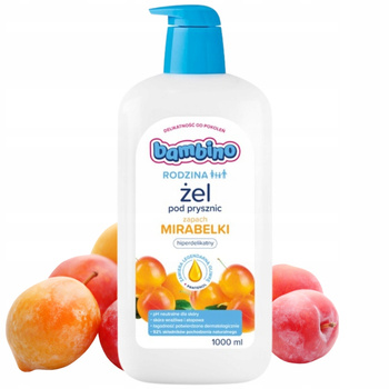 Bambino Rodzina Łagodny Żel Pod Prysznic Dorośli Dzieci 3+ Mirabelka 1000ml