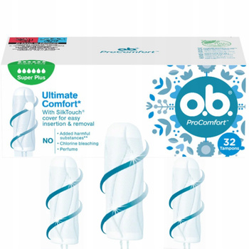 o.b. ProComfort Tampony Ultimate Comfort Super Plus Higieniczne 32 Sztuki