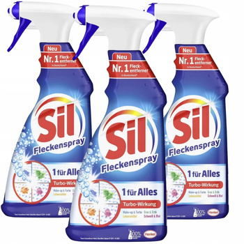 Sil Turbo Uniwersalny Odplamiacz Do Tkanin Ubrań w Sprayu Trójpak 3 x 500ml