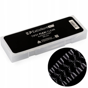 Excellent PRO Flexi Clear Short Tipsy Tunelowe Bez Kieszonek Migda艂 360 szt