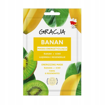 GRACJA Maska w Płacie Banan i Kiwi Energetyzująca Ujędrnia i Regeneruje
