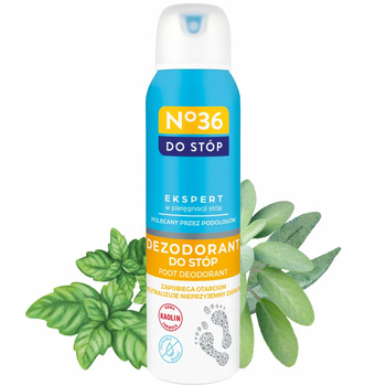 NO 36 Dezodorant Do Stóp z Talkiem Kaolin Pochłaniający Wilgoć Mięta 150ml