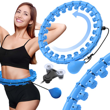 Hula Hop z Obciążeniem i Wypustkami Odchudzające Do Ćwiczeń Masażu Hulahop NIEBIESKI
