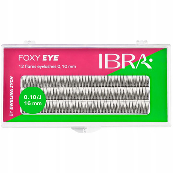 Ibra Foxy Eye Sztuczne Rzęsy Kępki Czarne Skręt J 16mm Zestaw 120 Kępek