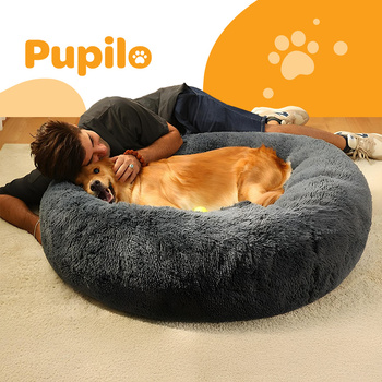 Pupilo XXL Legowisko Dla Psa Kota Pluszowe Okrągłe Grafitowe 100cm
