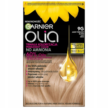 Garnier Olia Trwała Farba Do Włosów Bez Amoniaku 9G Jasny Perłowy Blond