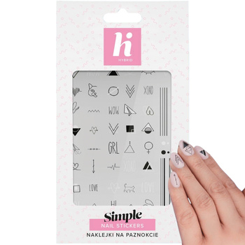 Hi Hybrid Nail Stickers Simple Naklejki Na Paznokcie Geometryczne 47 szt