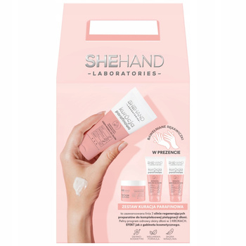 SheHand Zestaw Prezentowy Kosmetyków Kuracja Do Rąk Peeling Parafina Krem